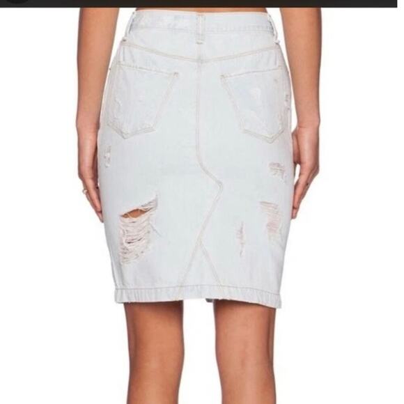 Rag & Bone Shred Denim Mini Skirt Shredded Norte Light Wash Distressed High Rise - Picture 4 of 9
